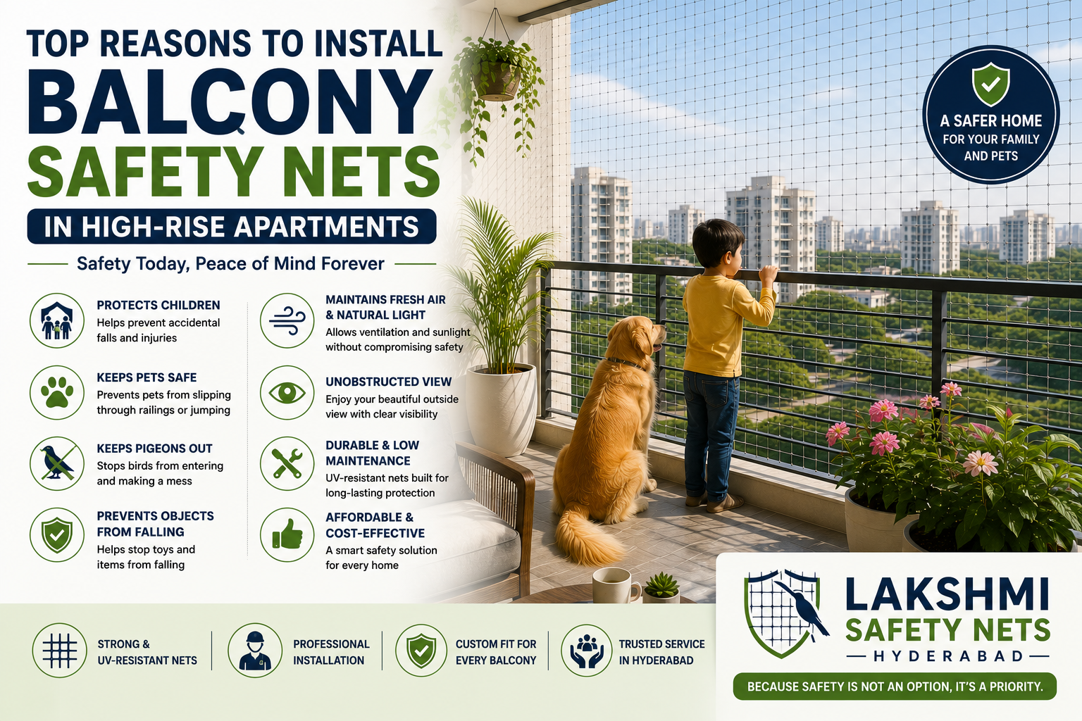 Balcony Safety Nets for High-Rise Apartments