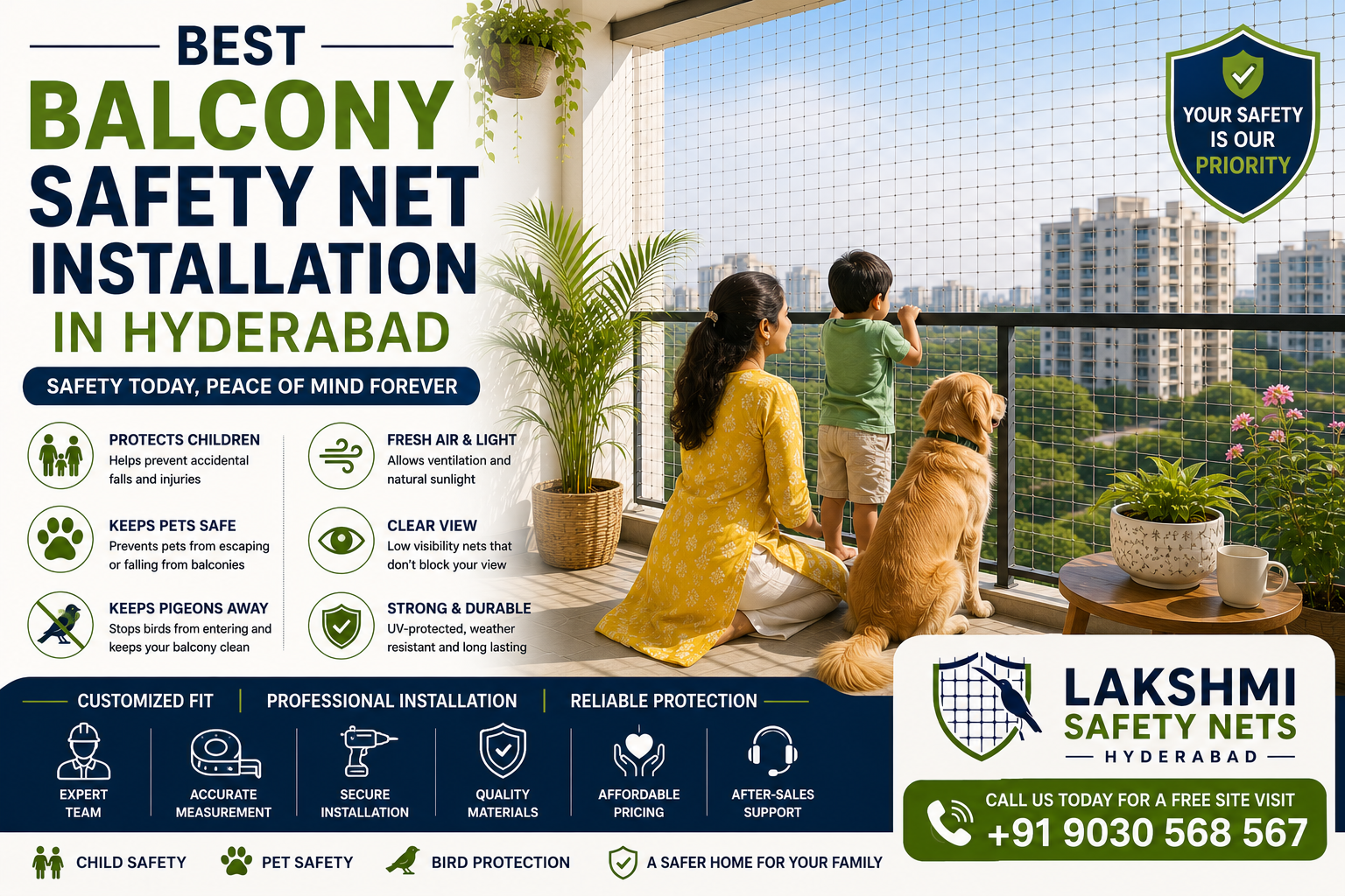 Best Balcony Safety Net Installation in Hyderabad