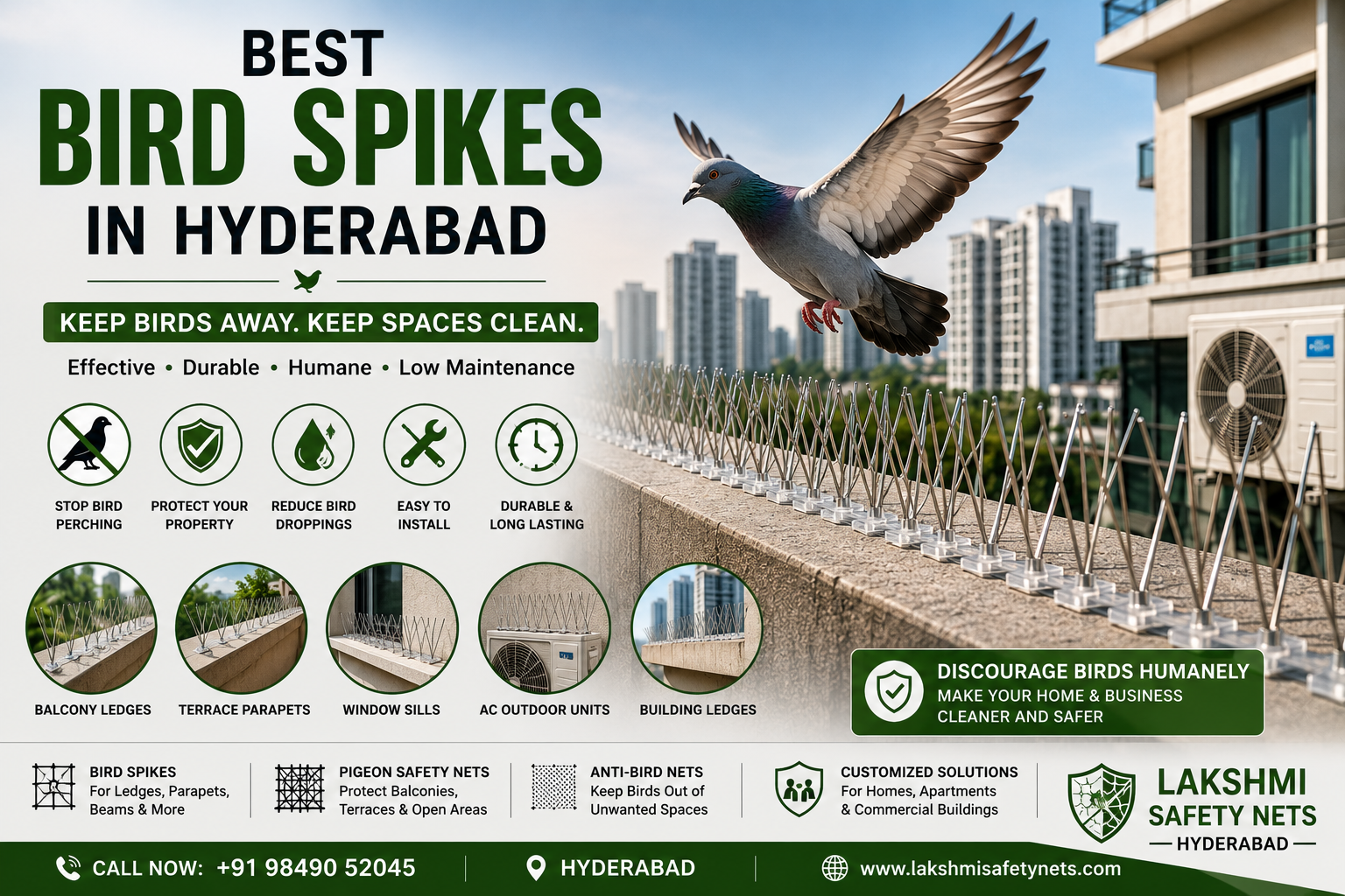 Bird Spikes in Hyderabad