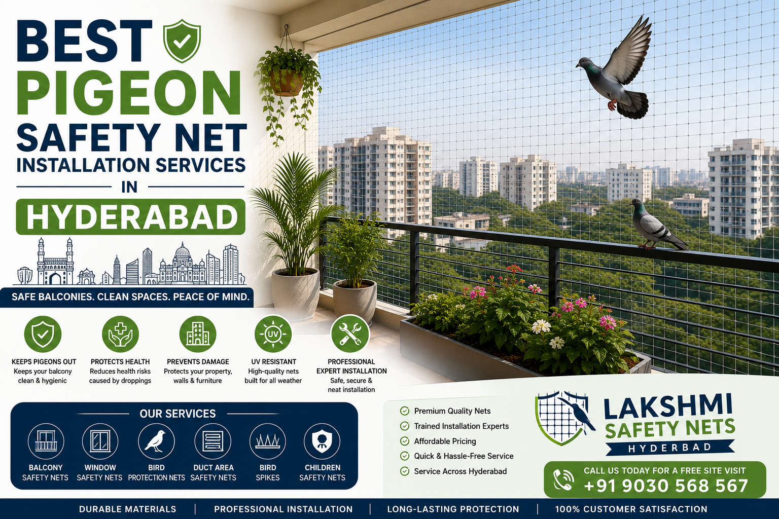 Best Pigeon Safety Net Installation Services in Hyderabad